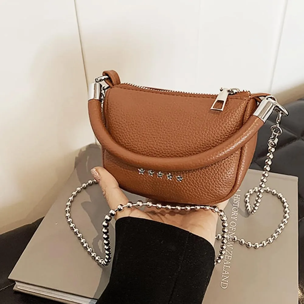 Small Handbag,Minimalist Retro Saddle Bag Chain Shoulder Bag, Casual Crossbody Bag Purse Wallet for Women Girl