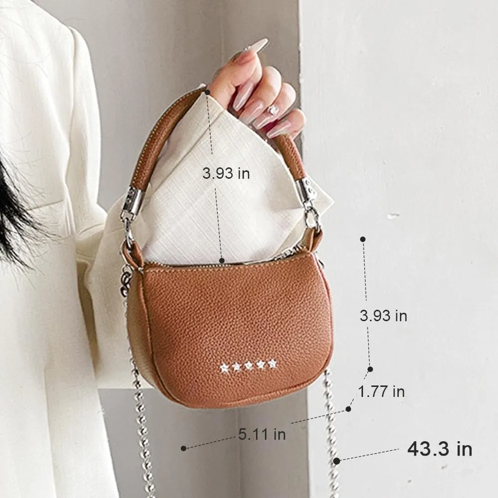 Small Handbag,Minimalist Retro Saddle Bag Chain Shoulder Bag, Casual Crossbody Bag Purse Wallet for Women Girl