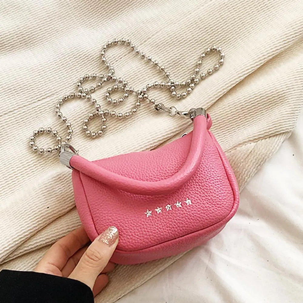 Small Handbag,Minimalist Retro Saddle Bag Chain Shoulder Bag, Casual Crossbody Bag Purse Wallet for Women Girl