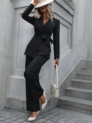 Solid Knot Side Blazer & Pants