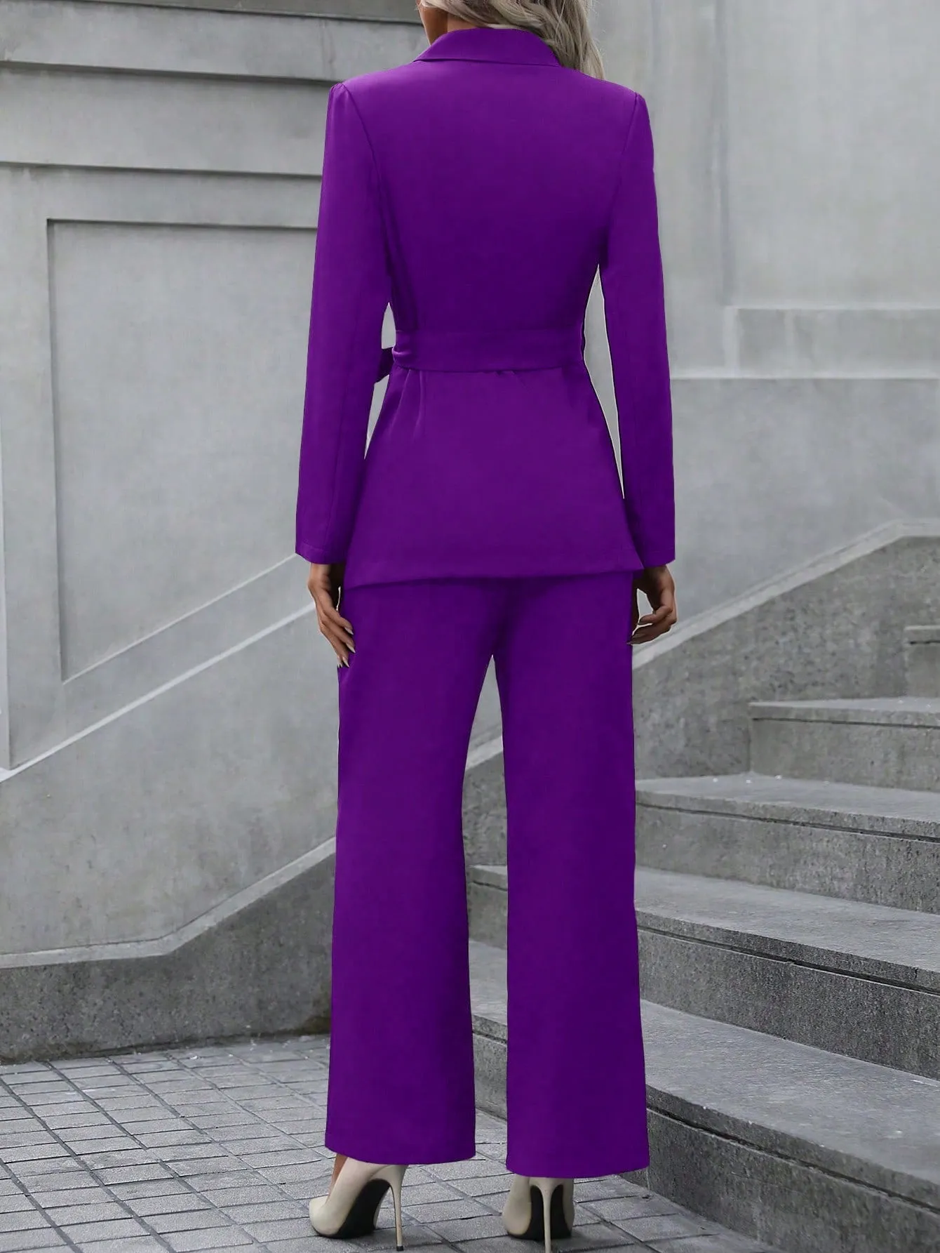 Solid Knot Side Blazer & Pants