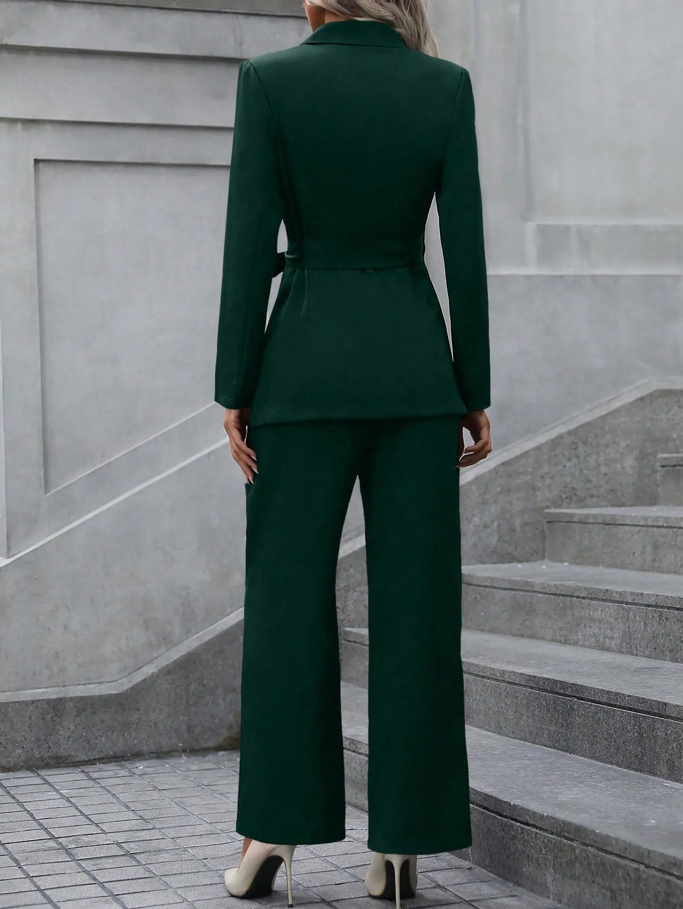 Solid Knot Side Blazer & Pants