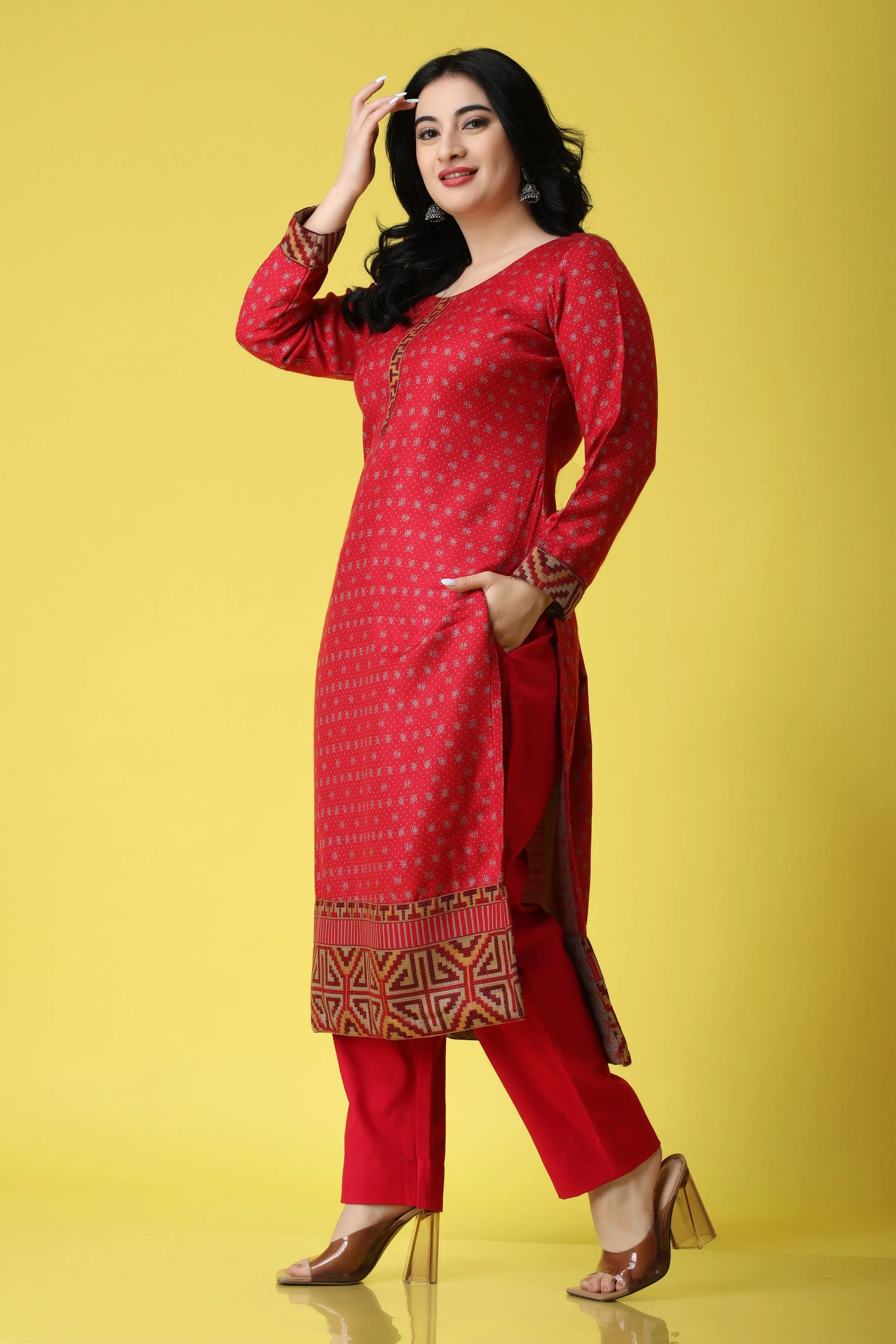 Spicy Touch Woollen Kurta Set