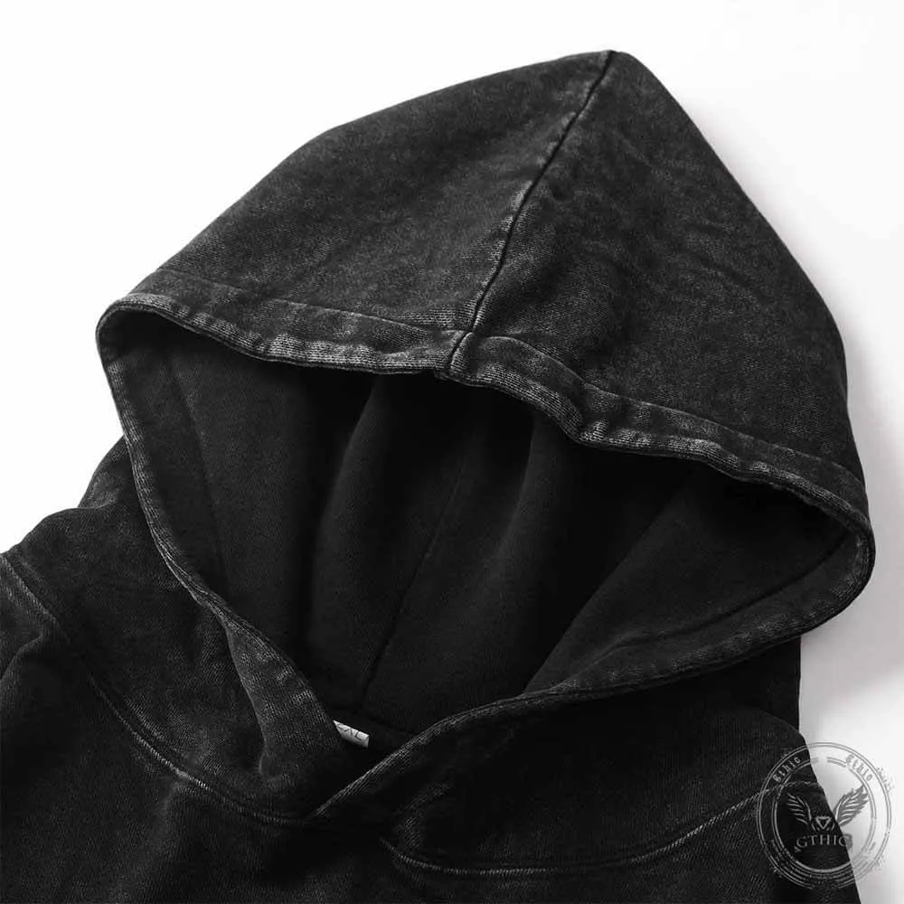 Spider Web Boo Vintage Washed Hoodie Sweatshirt
