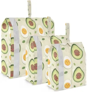 SPRIPORT Avocados Eggs 3 Set Compression Packing Cubes for Travel Lightweight Luggage Organizer Bags for Carry on Suitcase Travel Accessories for Man Woman Clothes