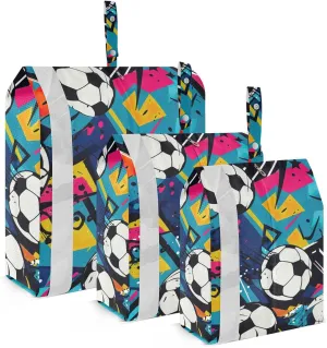 SPRIPORT Balls Football Soccer 3 Set Compression Packing Cubes for Travel Lightweight Luggage Organizer Bags for Carry on Suitcase Travel Accessories for Vacation Woman Man Clothes