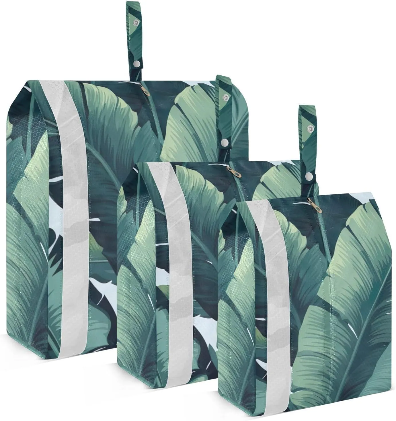 SPRIPORT Banana Leaves Dark Green 3 Set Compression Packing Cubes for Travel Lightweight Luggage Organizer Bags for Carry on Suitcase Travel Cubes for Woman Man Clothes Vacation