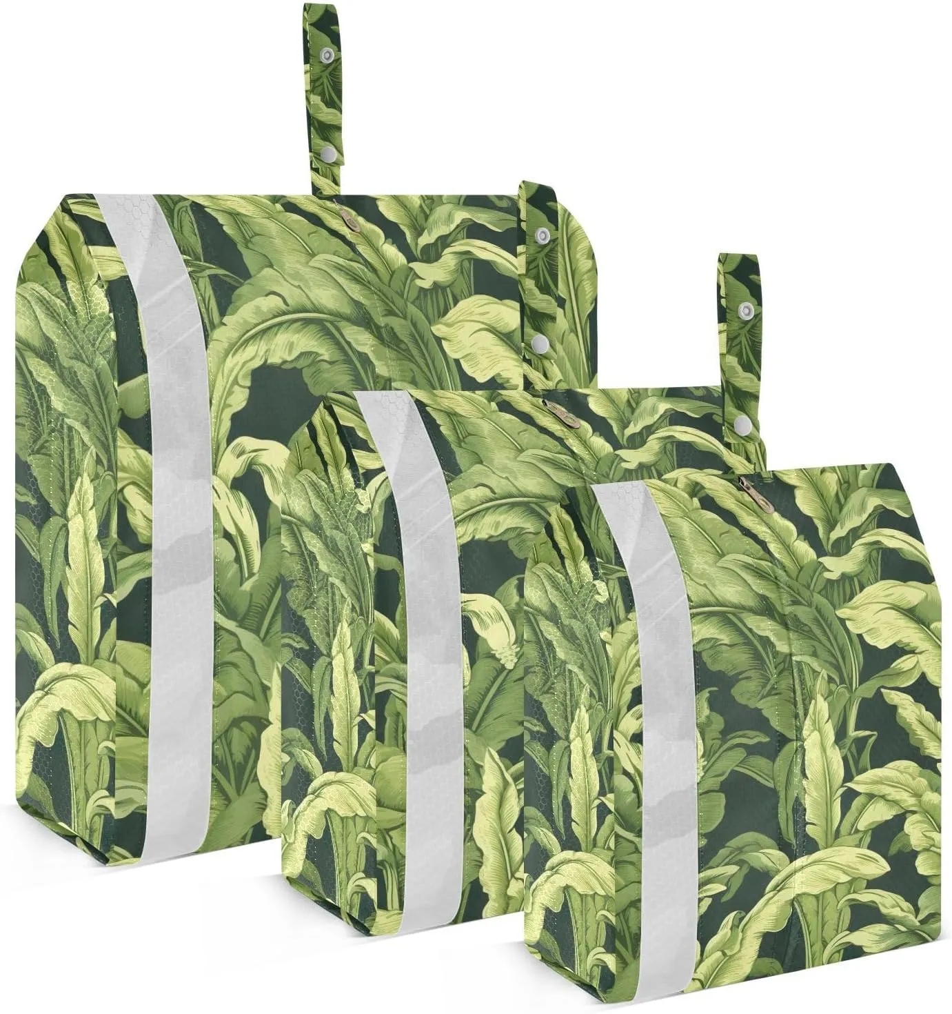 SPRIPORT Banana Leaves Green 3 Set Compression Packing Cubes for Travel Lightweight Luggage Organizer Bags for Carry on Suitcase Travel Essentials for Woman Man Clothes Vacation
