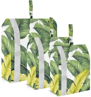 SPRIPORT Banana Leaves Green 3 Set Compression Packing Cubes for Travel Lightweight Luggage Organizer Bags for Carry on Suitcase Travel Essentials for Woman Man Vacation Clothes