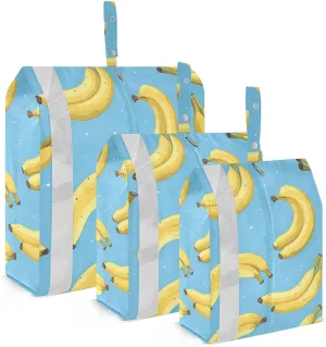 SPRIPORT Bananas Blue 3 Set Compression Packing Cubes for Travel Lightweight Luggage Organizer Bags for Carry on Suitcase Luggage Cubes for Man Woman Clothes Vacation