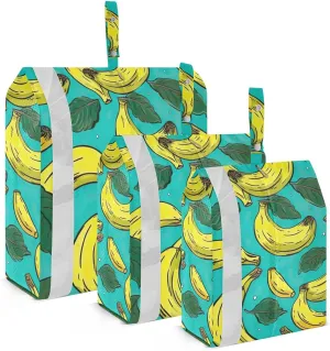 SPRIPORT Bananas Summer 3 Set Compression Packing Cubes for Travel Lightweight Luggage Organizer Bags for Carry on Suitcase Luggage Cubes for Woman Man Vacation Clothes