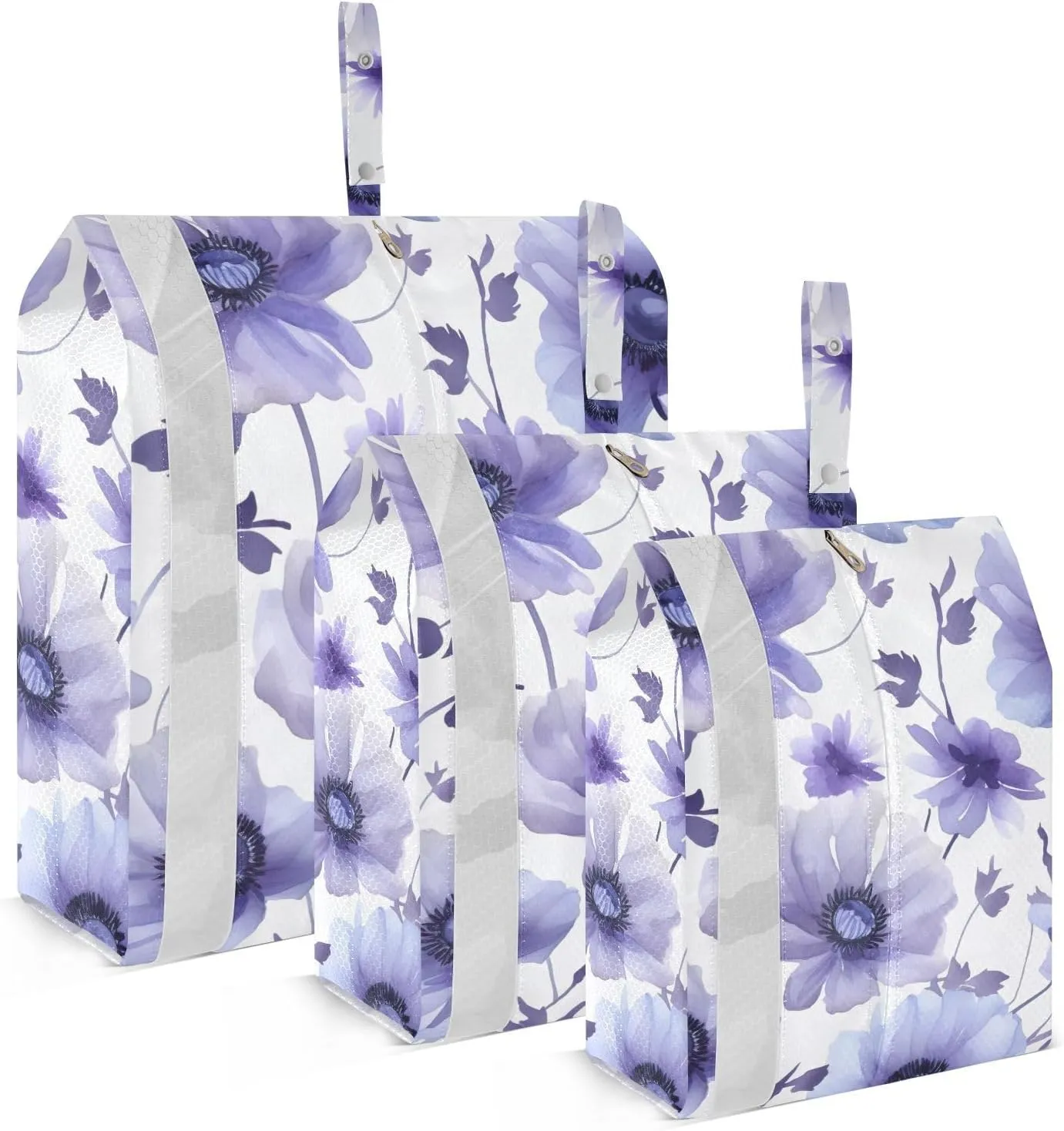 SPRIPORT Beautiful Purple Florals 3 Set Compression Packing Cubes for Travel Lightweight Luggage Organizer Bags for Carry on Suitcase Travel Accessories for Woman Man Vacation Clothes