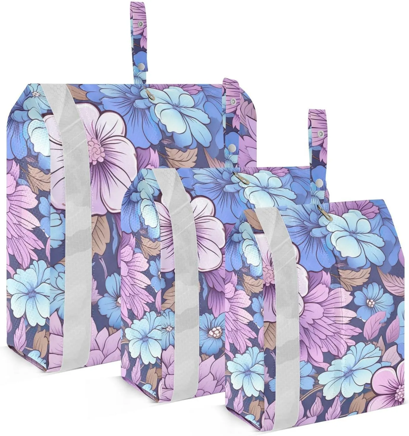 SPRIPORT Beautiful Purple Flower 3 Set Compression Packing Cubes for Travel Lightweight Luggage Organizer Bags for Carry on Suitcase Travel Storage Bags for Woman Man Clothes Vacation