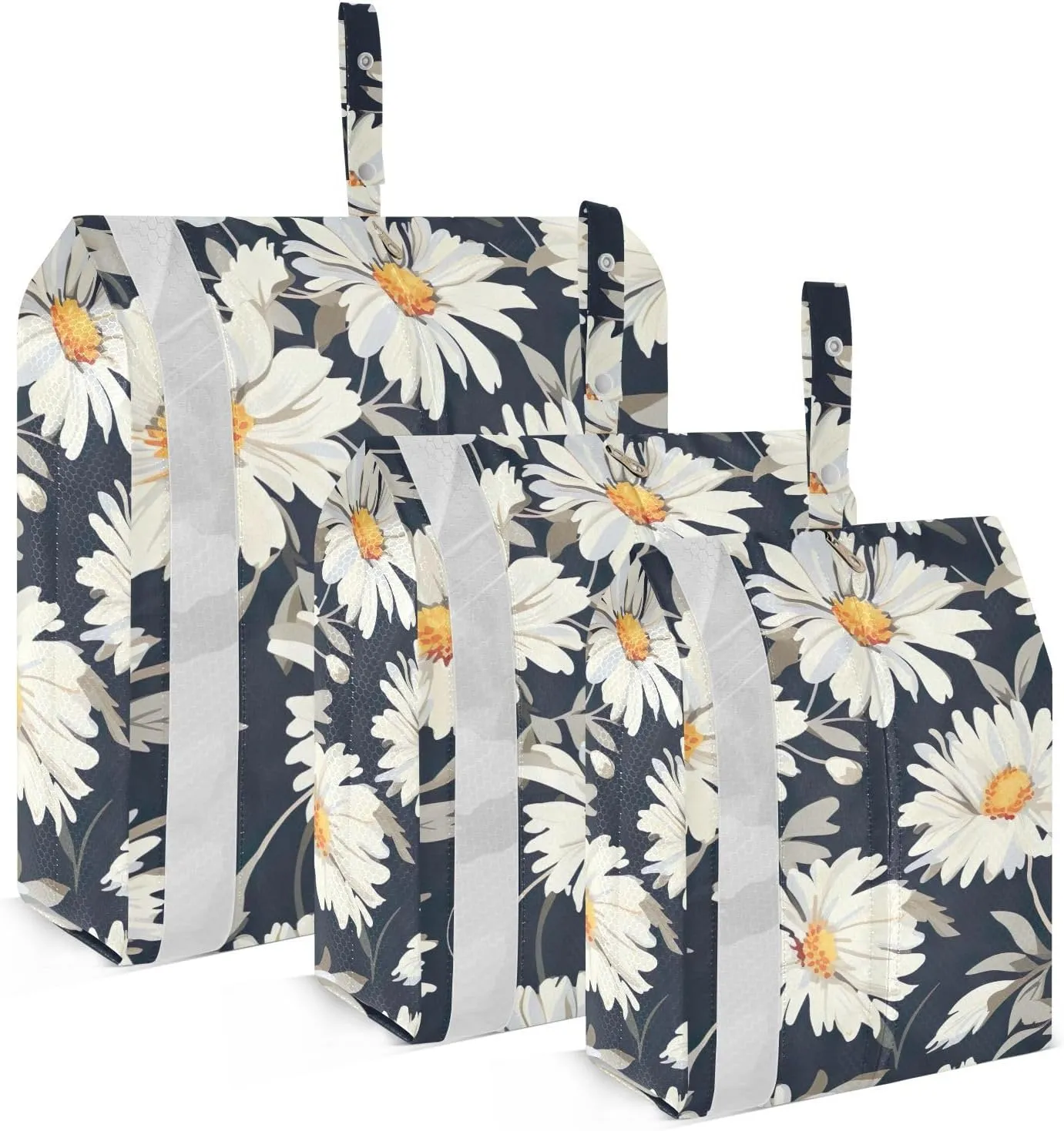 SPRIPORT Black Floral Flowers 3 Set Compression Packing Cubes for Travel Lightweight Luggage Organizer Bags for Carry on Suitcase Travel Cubes for Man Woman Vacation Clothes