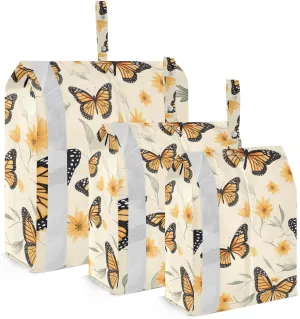 SPRIPORT Butterfly Watercolor 3 Set Compression Packing Cubes for Travel Lightweight Luggage Organizer Bags for Carry on Suitcase Travel Cubes for Vacation Woman Man Clothes