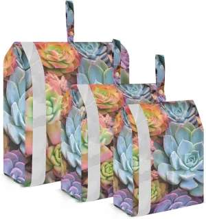 SPRIPORT Cactus Colorful 3 Set Compression Packing Cubes for Travel Lightweight Luggage Organizer Bags for Carry on Suitcase Travel Storage Bags for Woman Man Vacation Clothes