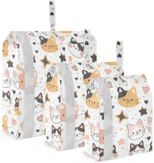 SPRIPORT Cartoon Cats 3 Set Compression Packing Cubes for Travel Lightweight Luggage Organizer Bags for Carry on Suitcase Travel Storage Bags for Woman Man Vacation Clothes