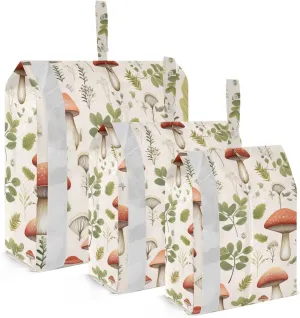 SPRIPORT Cartoon Mushrooms Leaves 3 Set Compression Packing Cubes for Travel Lightweight Luggage Organizer Bags for Carry on Suitcase Travel Essentials for Man Woman Clothes Vacation