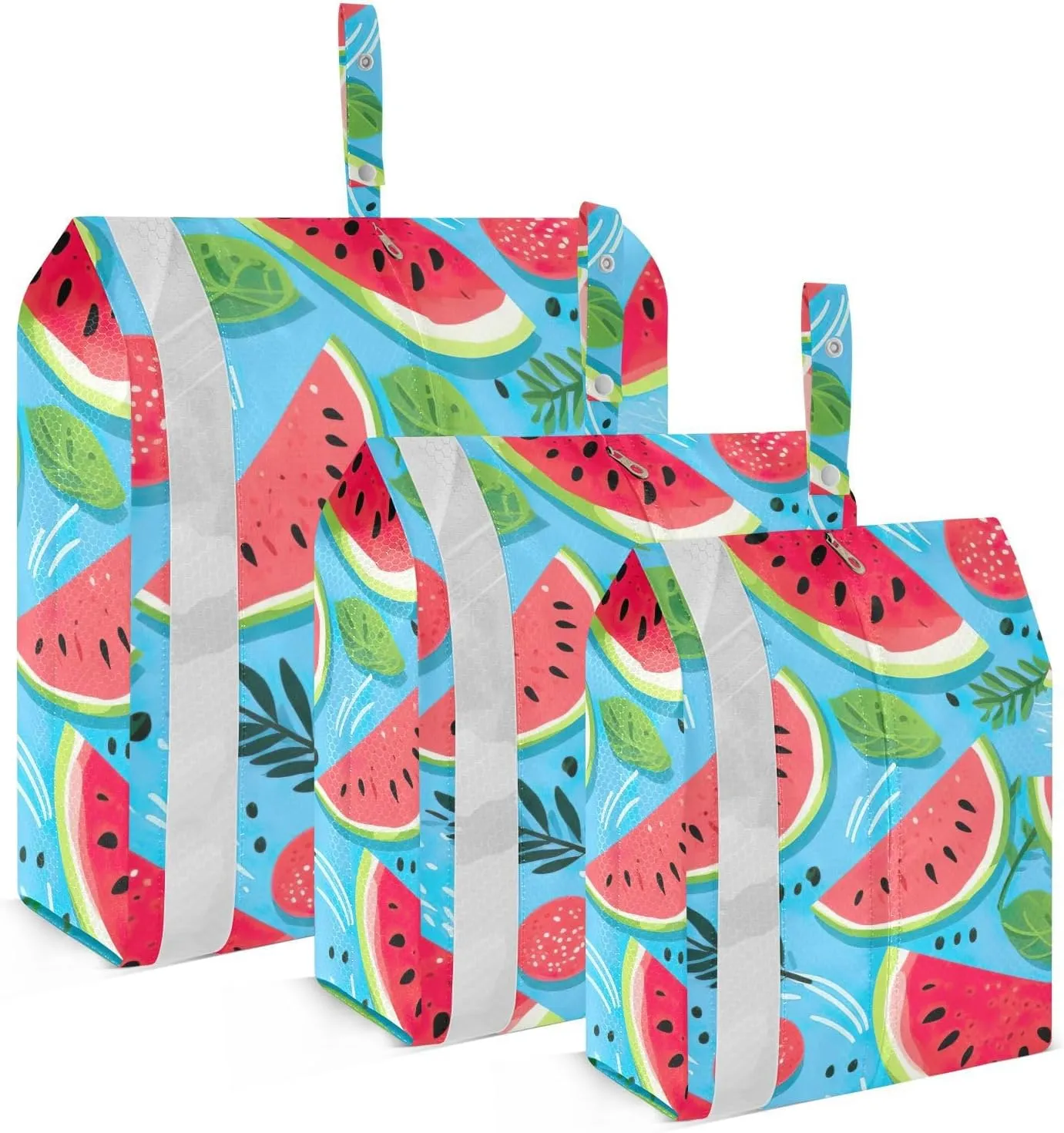 SPRIPORT Cartoon Watermelons Leaves 3 Set Compression Packing Cubes for Travel Lightweight Luggage Organizer Bags for Carry on Suitcase Travel Essentials for Woman Man Vacation Clothes
