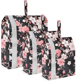 SPRIPORT Cherry Blossom Floral 3 Set Compression Packing Cubes for Travel Lightweight Luggage Organizer Bags for Carry on Suitcase Luggage Cubes for Woman Man Clothes Vacation