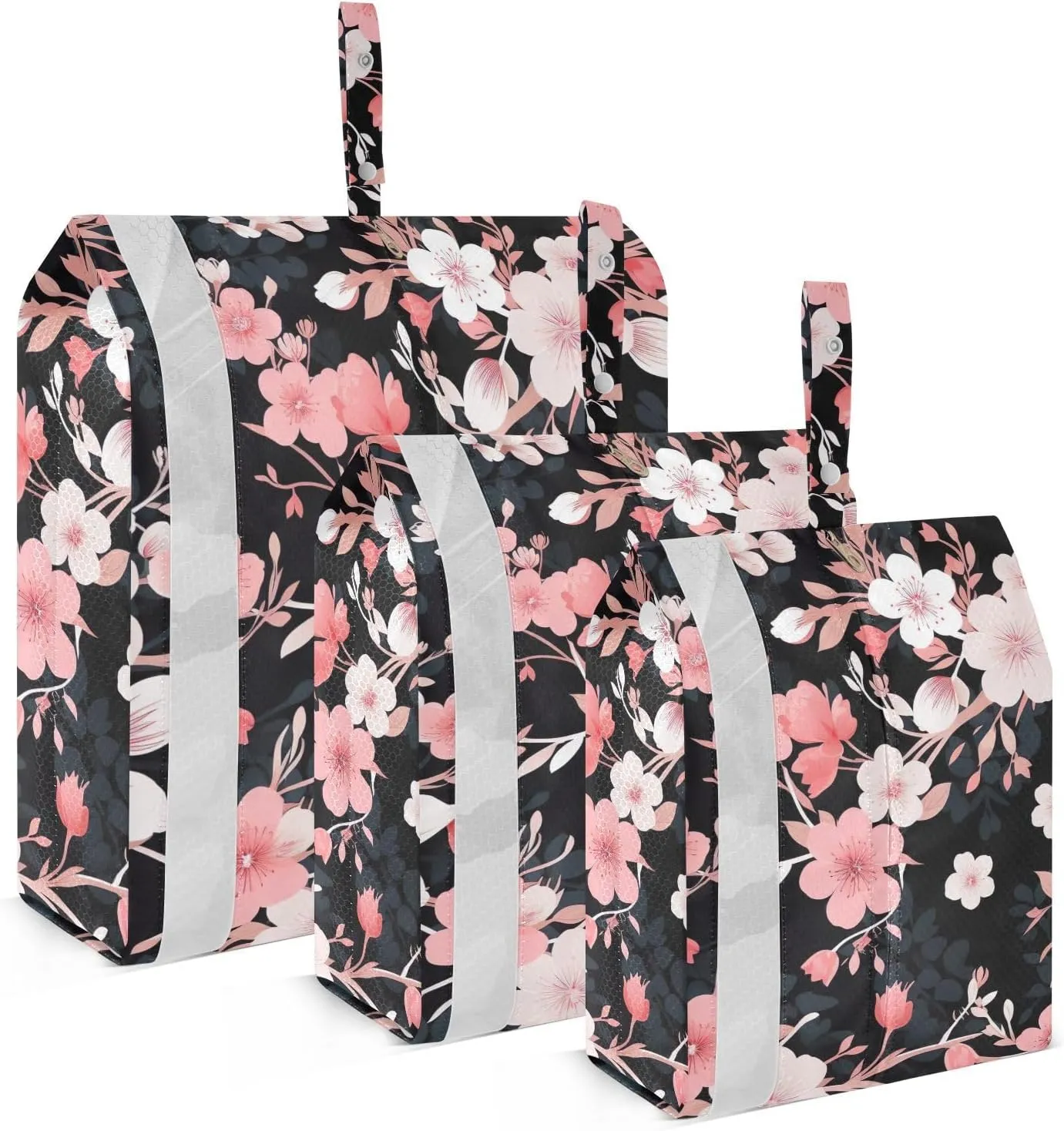 SPRIPORT Cherry Blossom Floral 3 Set Compression Packing Cubes for Travel Lightweight Luggage Organizer Bags for Carry on Suitcase Luggage Cubes for Woman Man Clothes Vacation