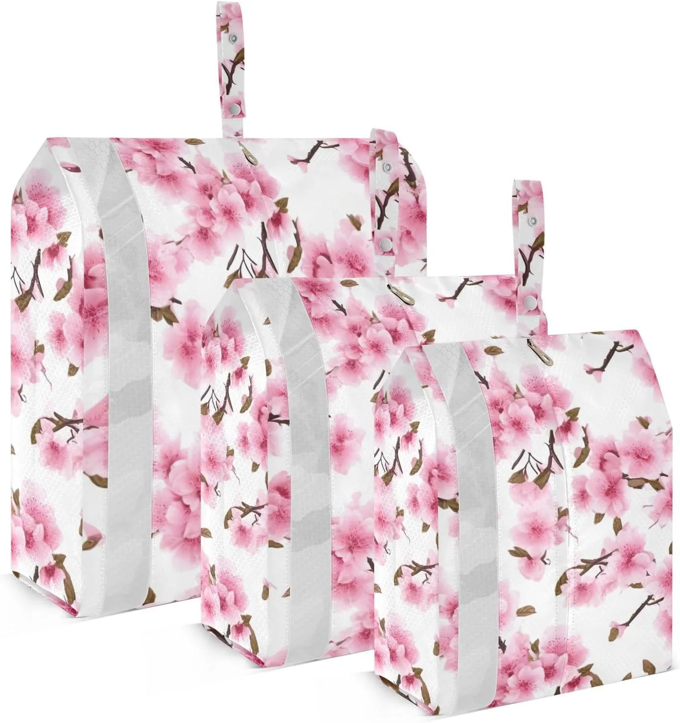 SPRIPORT Cherry Blossom Pink 3 Set Compression Packing Cubes for Travel Lightweight Luggage Organizer Bags for Carry on Suitcase Travel Essentials for Woman Man Clothes