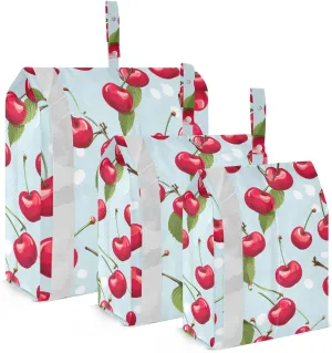 SPRIPORT Cherry Watercolor 3 Set Compression Packing Cubes for Travel Lightweight Luggage Organizer Bags for Carry on Suitcase Travel Storage Bags for Vacation Woman Man Clothes