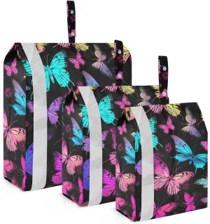 SPRIPORT Colorful Butterflies 3 Set Compression Packing Cubes for Travel Lightweight Luggage Organizer Bags for Carry on Suitcase Travel Cubes for Man Woman Clothes Vacation