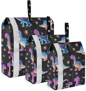 SPRIPORT Colorful Dinosaurs 3 Set Compression Packing Cubes for Travel Lightweight Luggage Organizer Bags for Carry on Suitcase Travel Cubes for Woman Man Clothes Vacation