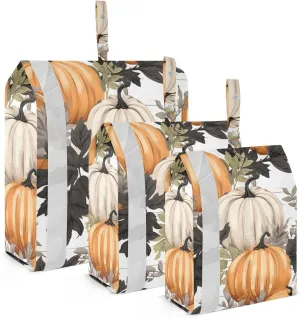SPRIPORT Colorful Fall Thanksgiving Pumpkins 3 Set Compression Packing Cubes for Travel Lightweight Luggage Organizer Bags for Carry on Suitcase Travel Storage Bags for Woman Man Clothes Vacation