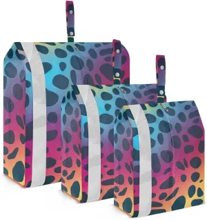 SPRIPORT Colorful Fashion Leopard Print 3 Set Compression Packing Cubes for Travel Lightweight Luggage Organizer Bags for Carry on Suitcase Travel Storage Bags for Man Woman Clothes Vacation