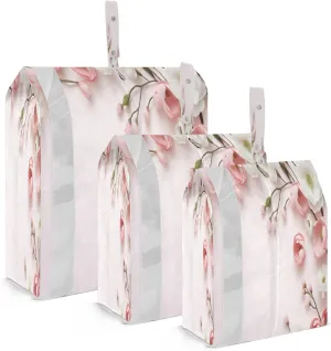SPRIPORT Colorful Floral Flower Pink 3 Set Compression Packing Cubes for Travel Lightweight Luggage Organizer Bags for Carry on Suitcase Luggage Cubes for Man Woman Vacation Clothes