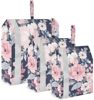 SPRIPORT Colorful Flower 3 Set Compression Packing Cubes for Travel Lightweight Luggage Organizer Bags for Carry on Suitcase Travel Essentials for Woman Man Vacation Clothes