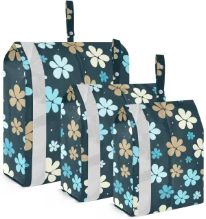 SPRIPORT Colorful Flowers 3 Set Compression Packing Cubes for Travel Lightweight Luggage Organizer Bags for Carry on Suitcase Luggage Cubes for Man Woman Clothes Vacation