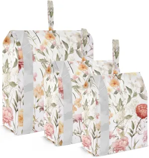 SPRIPORT Colorful Flowers Floral Leaves 3 Set Compression Packing Cubes for Travel Lightweight Luggage Organizer Bags for Carry on Suitcase Travel Essentials for Vacation Woman Man Clothes