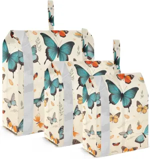SPRIPORT Colorful Flying Butterflies Beige 3 Set Compression Packing Cubes for Travel Lightweight Luggage Organizer Bags for Carry on Suitcase Travel Accessories for Man Woman Clothes