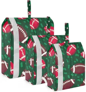SPRIPORT Colorful Footballs 3 Set Compression Packing Cubes for Travel Lightweight Luggage Organizer Bags for Carry on Suitcase Travel Storage Bags for Man Woman Vacation Clothes