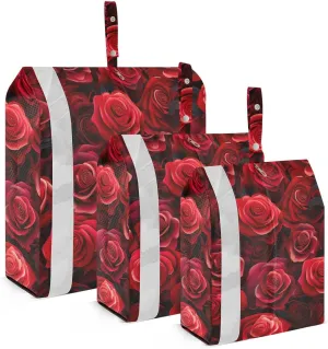 SPRIPORT Crimson Rose 3 Set Compression Packing Cubes for Travel Lightweight Luggage Organizer Bags for Carry on Suitcase Travel Cubes for Vacation Man Woman Clothes