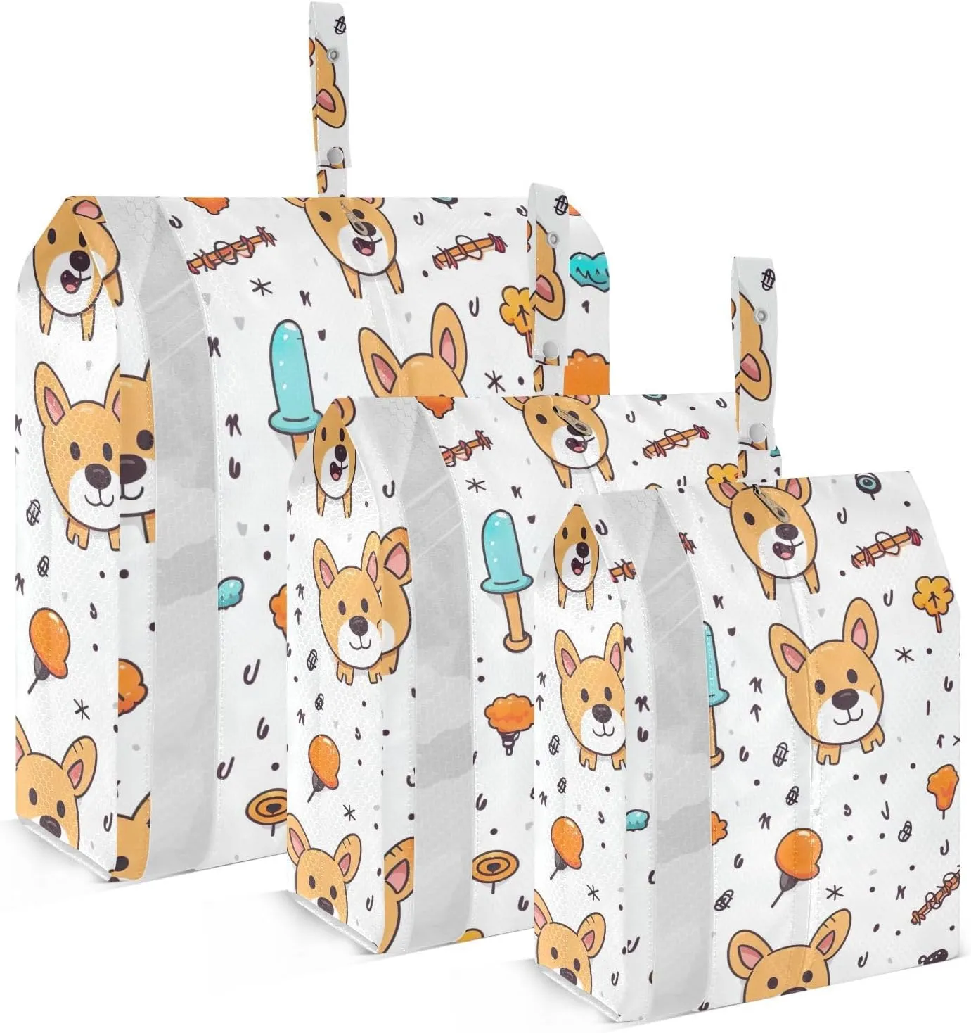 SPRIPORT Cute Cartoon Dogs 3 Set Compression Packing Cubes for Travel Lightweight Luggage Organizer Bags for Carry on Suitcase Travel Essentials for Man Woman Vacation Clothes