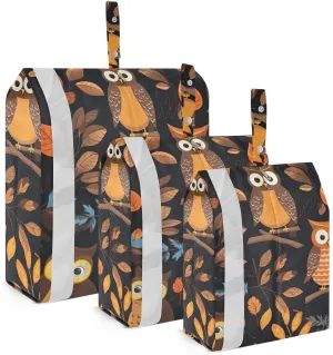 SPRIPORT Cute Fall Owls Leaves 3 Set Compression Packing Cubes for Travel Lightweight Luggage Organizer Bags for Carry on Suitcase Travel Storage Bags for Vacation Man Woman Clothes