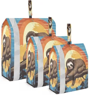 SPRIPORT Cute Sloth Sleeping 3 Set Compression Packing Cubes for Travel Lightweight Luggage Organizer Bags for Carry on Suitcase Travel Storage Bags for Vacation Man Woman Clothes