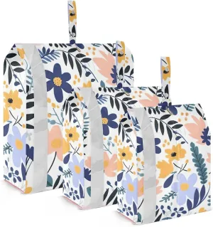 SPRIPORT Cute Spring Flowers Leaves 3 Set Compression Packing Cubes for Travel Lightweight Luggage Organizer Bags for Carry on Suitcase Luggage Cubes for Woman Man Clothes Vacation
