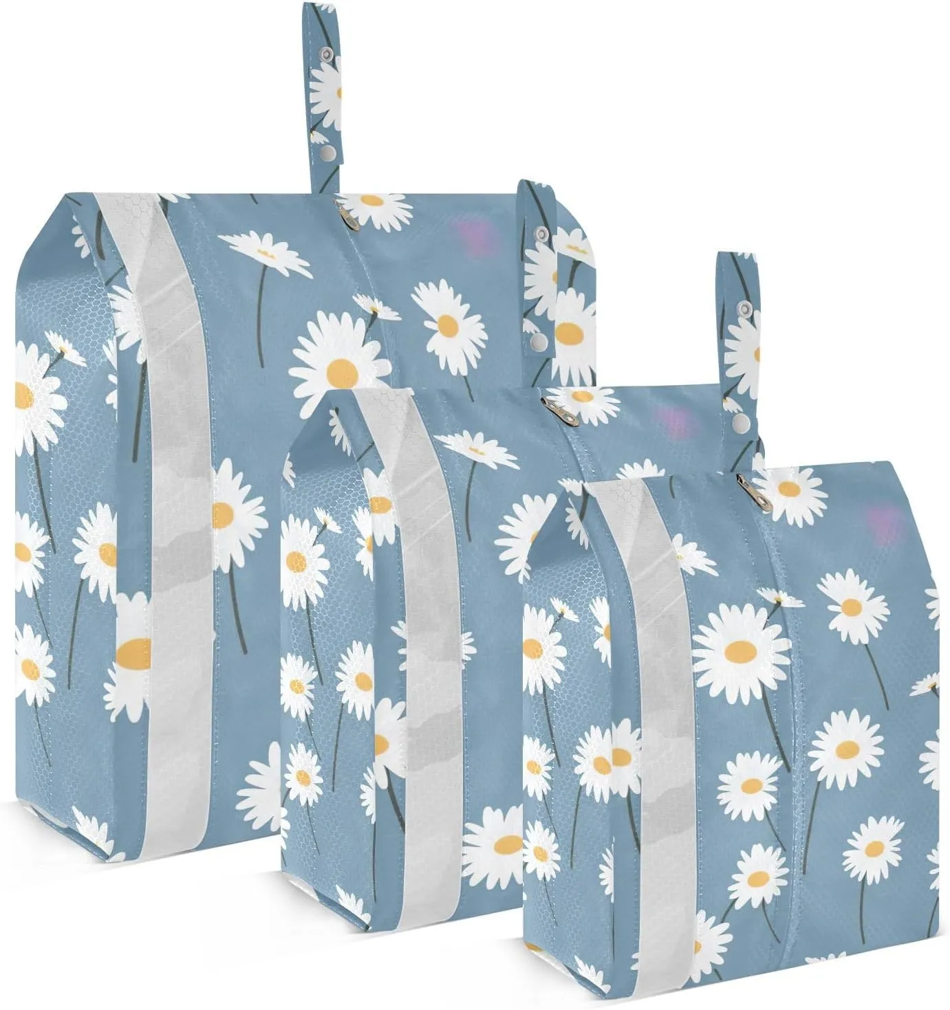 SPRIPORT Daisies Blue 3 Set Compression Packing Cubes for Travel Lightweight Luggage Organizer Bags for Carry on Suitcase Travel Cubes for Man Woman Clothes Vacation