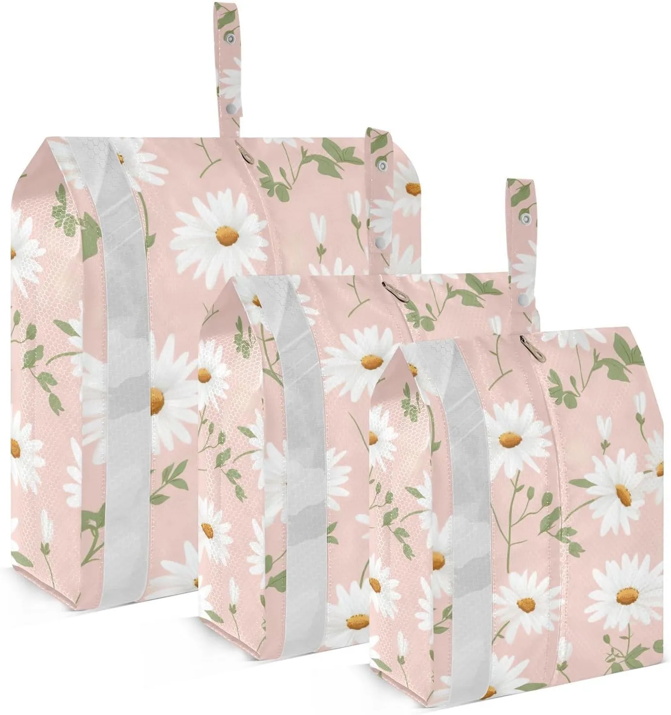 SPRIPORT Daisies Pink 3 Set Compression Packing Cubes for Travel Lightweight Luggage Organizer Bags for Carry on Suitcase Travel Accessories for Vacation Man Woman Clothes