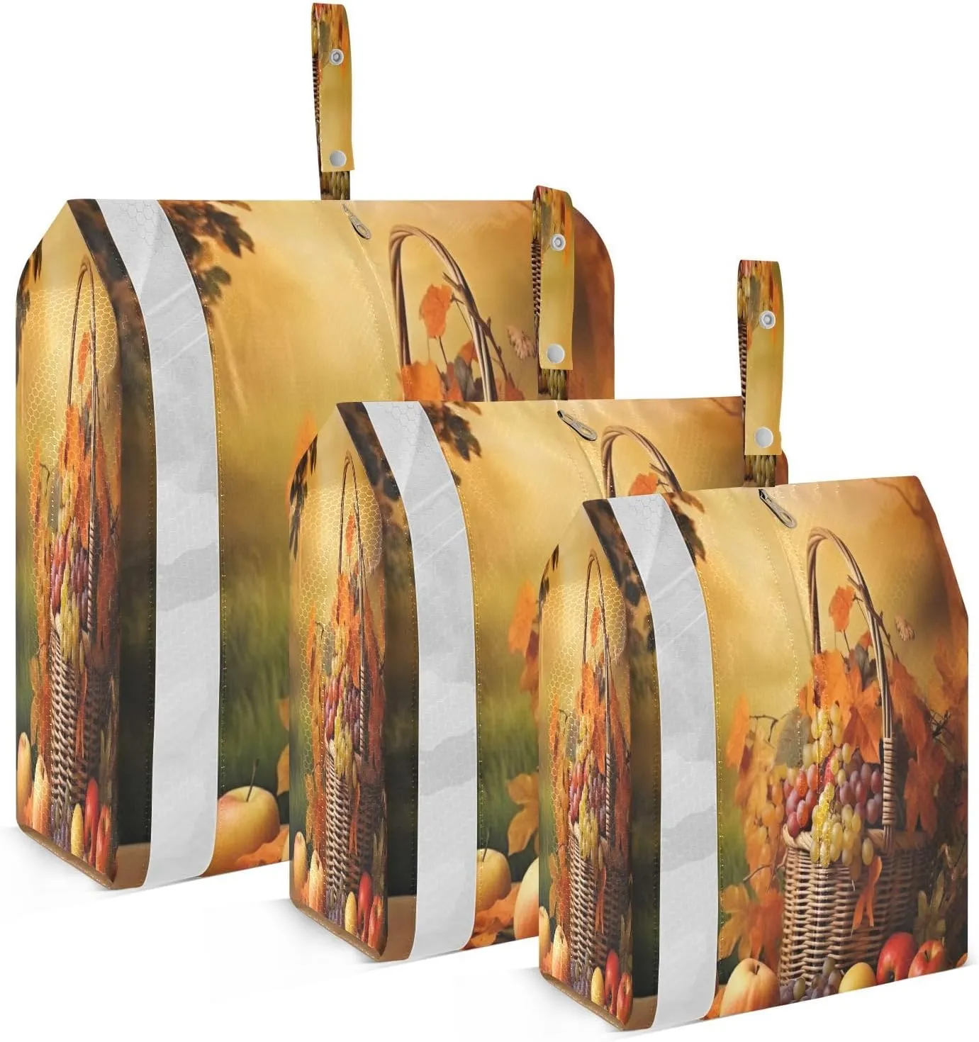 SPRIPORT Fall Fruits Painting 3 Set Compression Packing Cubes for Travel Lightweight Luggage Organizer Bags for Carry on Suitcase Luggage Cubes for Man Woman Clothes Vacation