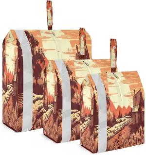SPRIPORT Field Sunflower Farmhouse 3 Set Compression Packing Cubes for Travel Lightweight Luggage Organizer Bags for Carry on Suitcase Travel Cubes for Vacation Man Woman Clothes