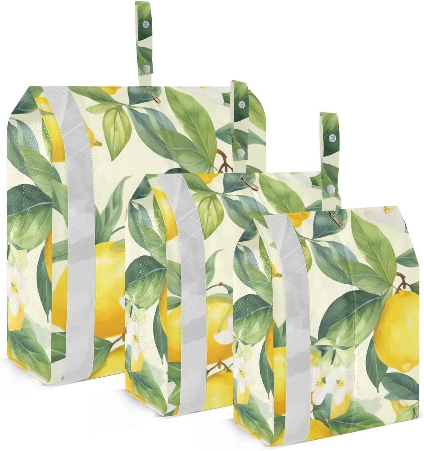 SPRIPORT Floral Lemons Flowers Yellow 3 Set Compression Packing Cubes for Travel Lightweight Luggage Organizer Bags for Carry on Suitcase Travel Accessories for Vacation Man Woman Clothes
