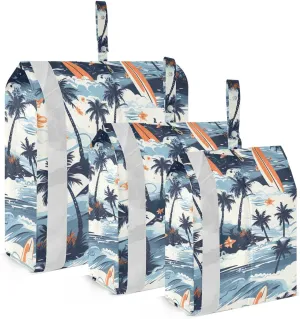 SPRIPORT Flower Coconut Tree Sailboat 3 Set Compression Packing Cubes for Travel Lightweight Luggage Organizer Bags for Carry on Suitcase Luggage Cubes for Woman Man Vacation Clothes