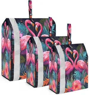 SPRIPORT Flowers Flamingo Watercolor 3 Set Compression Packing Cubes for Travel Lightweight Luggage Organizer Bags for Carry on Suitcase Travel Essentials for Man Woman Vacation Clothes