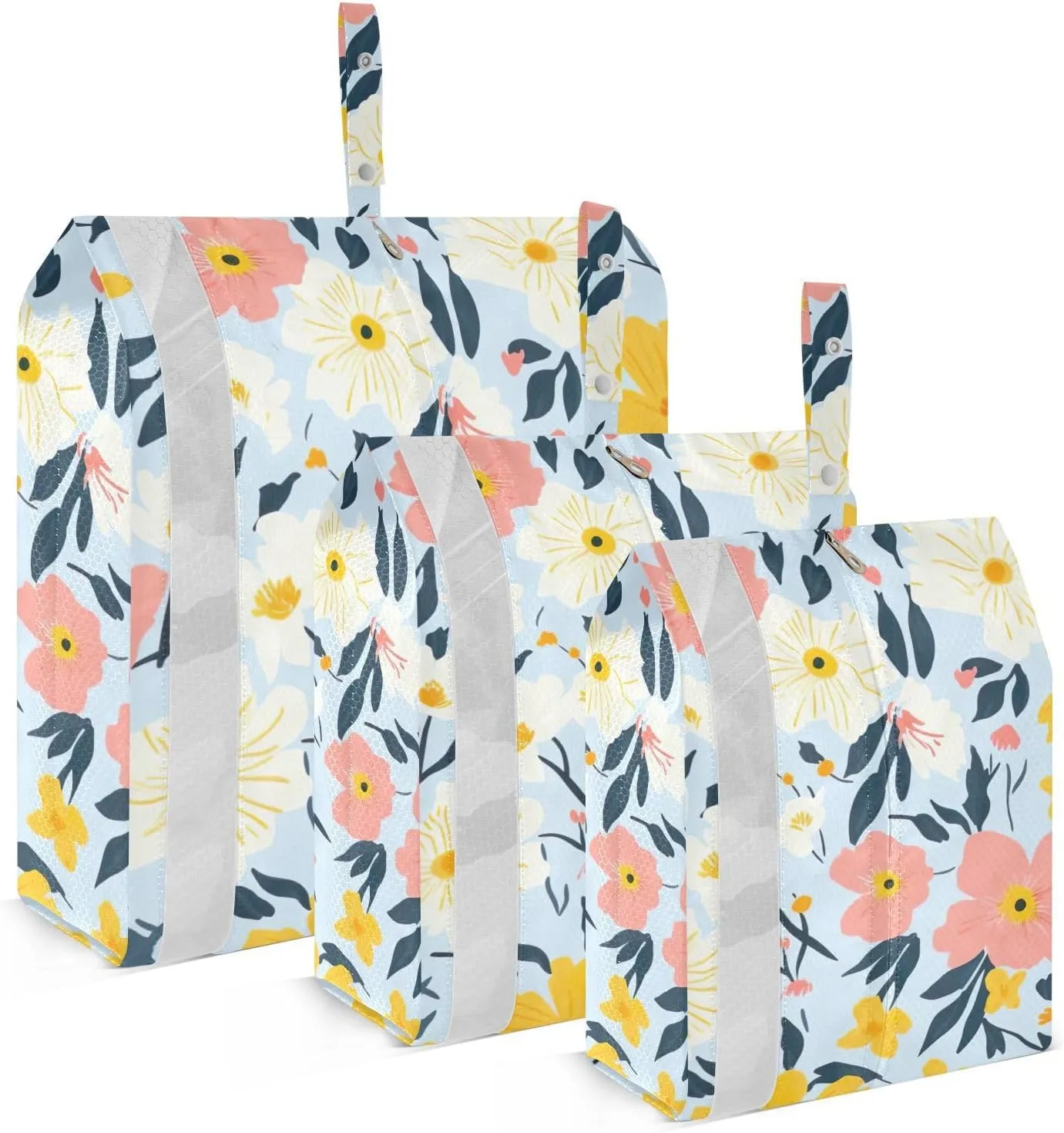 SPRIPORT Flowers Florals 3 Set Compression Packing Cubes for Travel Lightweight Luggage Organizer Bags for Carry on Suitcase Travel Storage Bags for Vacation Woman Man Clothes